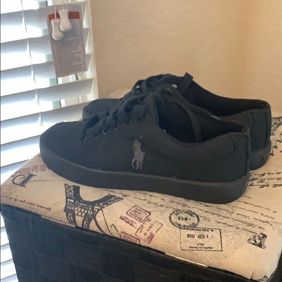 Polo Ralph Lauren Black Canvas Shoes 